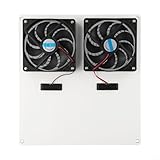 Zilimontt Solarbetriebener Dachlüfter für den Außenbereich, Doppelventilator, für Dachboden, Schuppen, Wohnmobil, Gewächshaus, Hühnerstall, kontinuierliche Belüftung mit 40 W monokristalliner