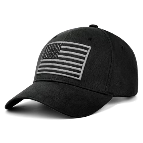 Casquette drapeau américain brodé gris argenté coton de qualité