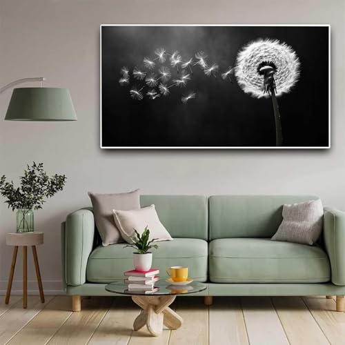 DIY diamant strass point croix cristal painting pissenlit 5D grand format