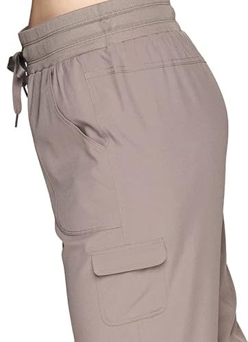 Rbx Women's Lightweight Stretch Woven Drawstring Cargo Capri Pant Tawny Taupe M #TOP1