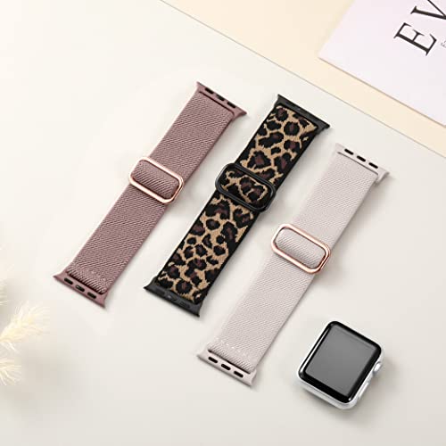 Image of DaQin 3 Pack Stretchy Solo Loop Compatible with Apple Watch Bands Men Women