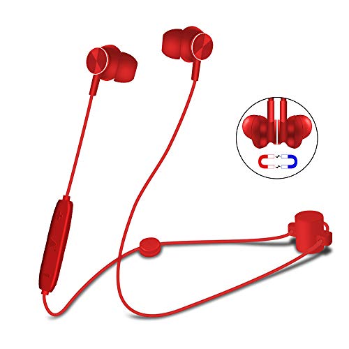 Alitoo Auriculares Bluetooth Magnéticos In Ear Cascos Deportivos Inálambrico con Micrófono, Hi-Fi Estéreo Cancelación de Ruido Música Auricular Correr con Manos Libres para Smartphone,Android,MP3