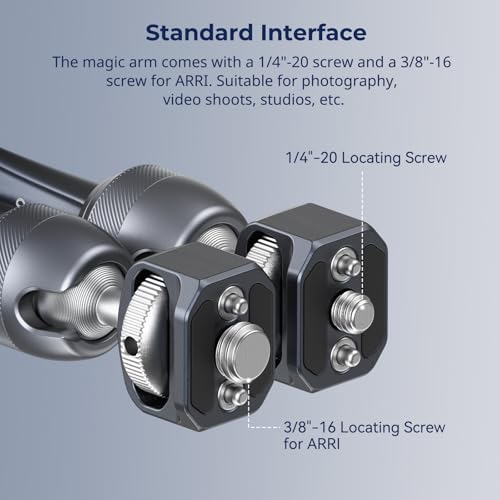 Image of SMALLRIG 11 inch Rosette Magic Arm, Camera Monitor Mount, Articulating Arm with 1 /4 inch-20 and 3 /8 inch-16 Locating Screw for ARRI, Max Load Capacity 3kg Friction Arm, for Cameras, Monitors, LED Lights - 4900