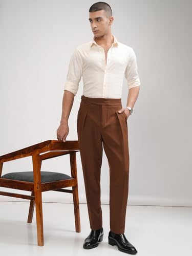 Image of Highlander Men Men's Gurkha Trouser Pants| High Waist| Carrot Fit| Ankle Length| Stylish Trousers for Men| Men Trousers | Trousers for Man | Pants for Man