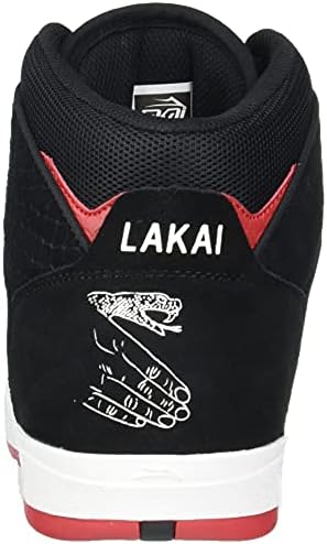 Lakai Men's Telford Skate Shoe, Black/RED Suede, 5 | Image 2