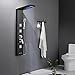 Auralum Colonne Douche Hydromassante Noir avec 5 Fonctions et Lumières LED, Panneau de Douche de Acier Inox 304 avec 3 Buses de Massage pour Salle de Bains Moderne