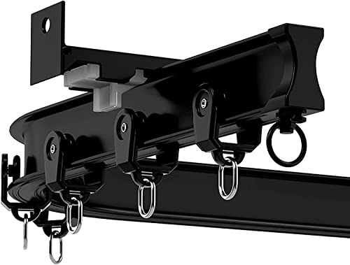 Curtain Rail �J�[�e�����[�� �J�[�e�� �g���b�N�V�X�e�� L/U�`�� �Ȃ��\�� �X���C�h �J�[�e�� ��g���b�N �ϖ��Ր� �����d�؂背�[�� ���ԗp �o���R�j�[ �˒I �t�b�N�Ƌ���t�� (Color : Wall Mount, Size : 2