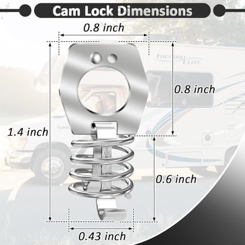 Image of 4pcs RV Water Heater Cam Lock Door Latch Fastener Stainless Steel for RV, Camper, Travel Trailer, Motorhome Hot Water Heater Cover Twist Metal Cam Lock Water Heater Door Latch Replacement