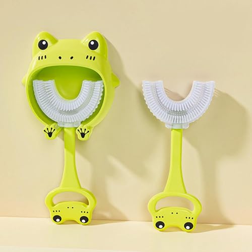 U字型 歯ブラシ 子供用歯ブラシ ソフトシリカゲルブラシヘッド 手動式 歯ブラシ 幼児用歯ブラシ 赤ちゃんの歯ブラシ シリコーンの赤ん坊の歯が生えるおもちゃの歯ブラシ 経口クリーニングツール 保護歯 360度 2-12歳の子供向け