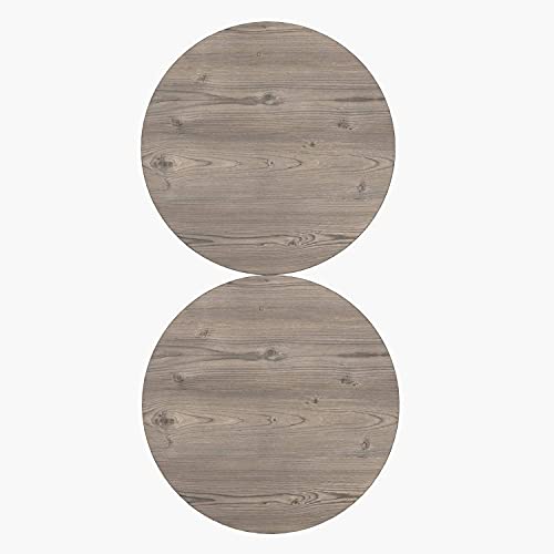 Pak Home - Set Of 2 Pine Wood Grey End Table – Round Wood Sofa Side Coffee Tables For Small Spaces, Nightstand Bedside Table For Bedroom, Living Room, Home Office, Balcony #TOP7