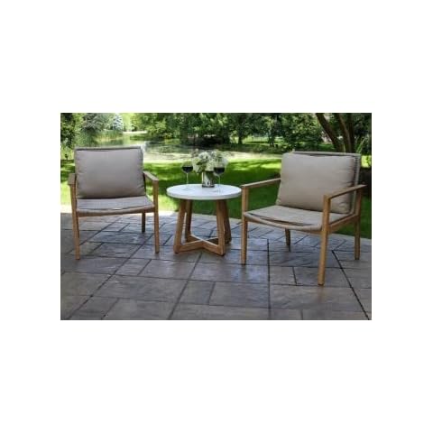 Outdoor Interiors Wheat Rope & Antique Wash Eucalyptus Lounge Chair, Set of 2 Cover