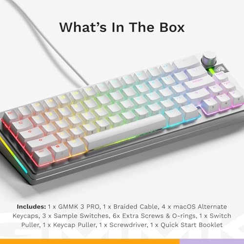 Image of GLORIOUS Gaming - GMMK 3 PRO: Custom Mechanical Keyboard, 65% Compact Keyboard, Modular Aluminum Body & Gasket System, Hotswappable MX Switches, Sound Dampening Foam, Custom Keycaps, ANSI (Silver)
