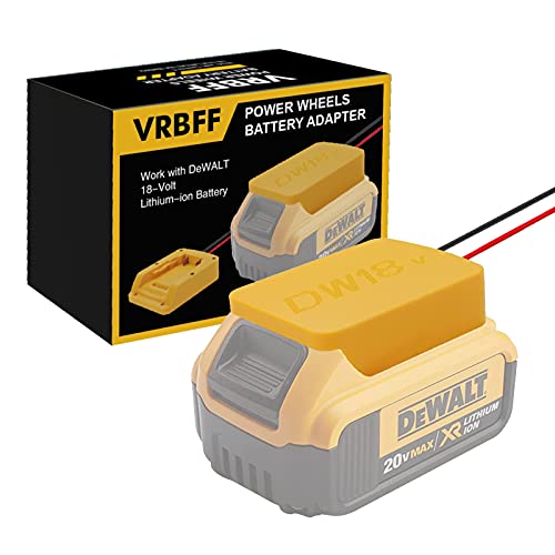Power Wheels Adapter for 20V DeWalt Battery 18V Dock Power Connector Battery Adapter with 14 Gauge Robotics, Yellow