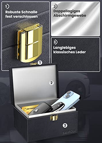 Samfolk Keyless Schutz für Autoschlüssel Box und Faraday Bags 2 Stück, Rfid Anti-Diebstahl