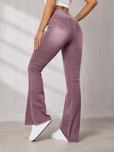 Image of Ben Martin Women's High Waist Jeans || Flared Bell Bottom Bootcut Pants || Wide Leg Stretch Denim - Perfect for Travel, Party & Everyday Use Sizes 26 to 40 (0)