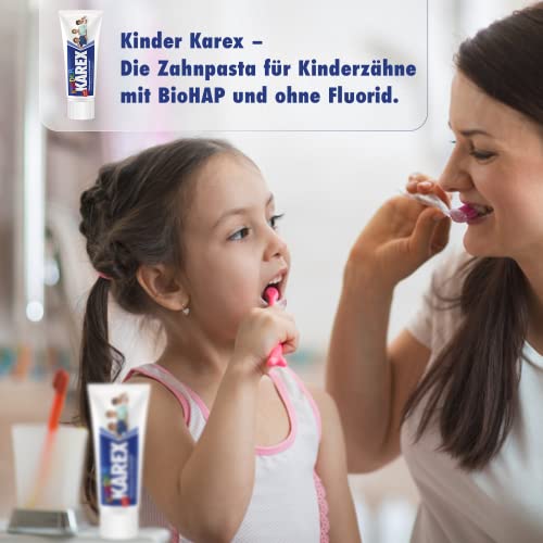 Kinderzahnpasta ohne Fluorid KAREX 2 x 50 ml für Kinder