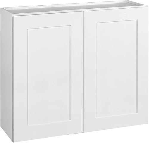 Miniatura 24 de Brookings Shaker - Gabinete de cocina de pared no ensamblado W2730, 27"" x 12"" x 30"", pintado en blanco con Sherwin Williams®, madera maciza –