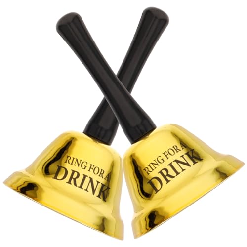 ibasenice Bachelor Service Ringing - 2PCS Christmas Hand Held Service Bell Call Hand Bell Ring for Drink for Hotels Restaurant Bachelor Party Coffee