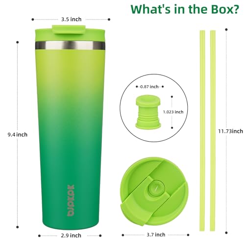 Image of BJPKPK 30 oz Coffee Tumbler with Straw, Insulated Stainless Steel Cup
