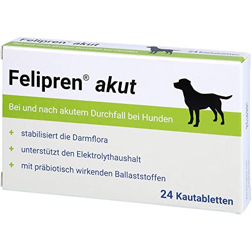 Felipren® akut Kautabletten für Hunde bei und nach Durchfall – Unterstützung der Darmflora – Durchfallmittel – 24 Stück