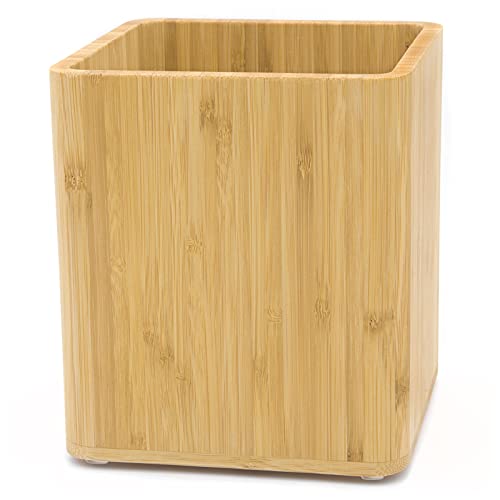 Dehaus® Élégant Porte Ustensiles Cuisine en bambou, Pot Ustensiles Cuisine, Rangement Ustensiles Cuisine, Pot à Ustensiles de Cuisine, Support Ustensiles Cuisine en bois, Cuisine Accessoires
