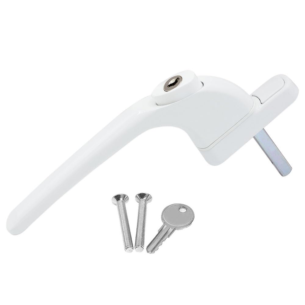 uPVC Universal Window Handle Inline Locking Espag Double Glazing White 30mm