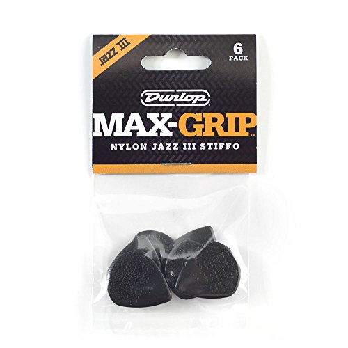 Jim Dunlop 471P3BK Max Grip Nylon JazzIII Black 6枚入り プレイヤーズパック