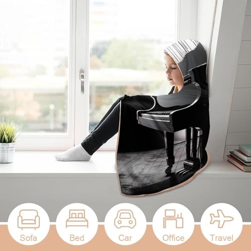 Couverture à capuche piano, le cadeau idéal pour mélomane voyageur