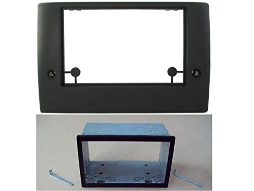 G.M. Production - 2301-TT + 709 - Mascherina supporto autoradio Doppio 2 ISO [apparecchi 2 DIN] per FIAT fino al 2007 con gabbia di fissaggio da 2 ISO a 2 DIN [controllare foto e dettagli compatibilità]