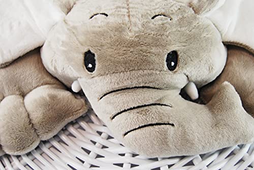 dvier Laundry basket Laundry collector Laundry chest with plush animal Elephant with lid Cover grey D.46 H.62 - Image 3