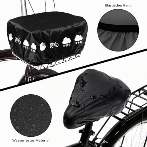 AUNGCSHE Regenschutz Fahrradkorb, Fahrradsattel Regenschutz- für Alle Fahrradkörbe Hinten, Fahrradsattel… – Ansicht 4