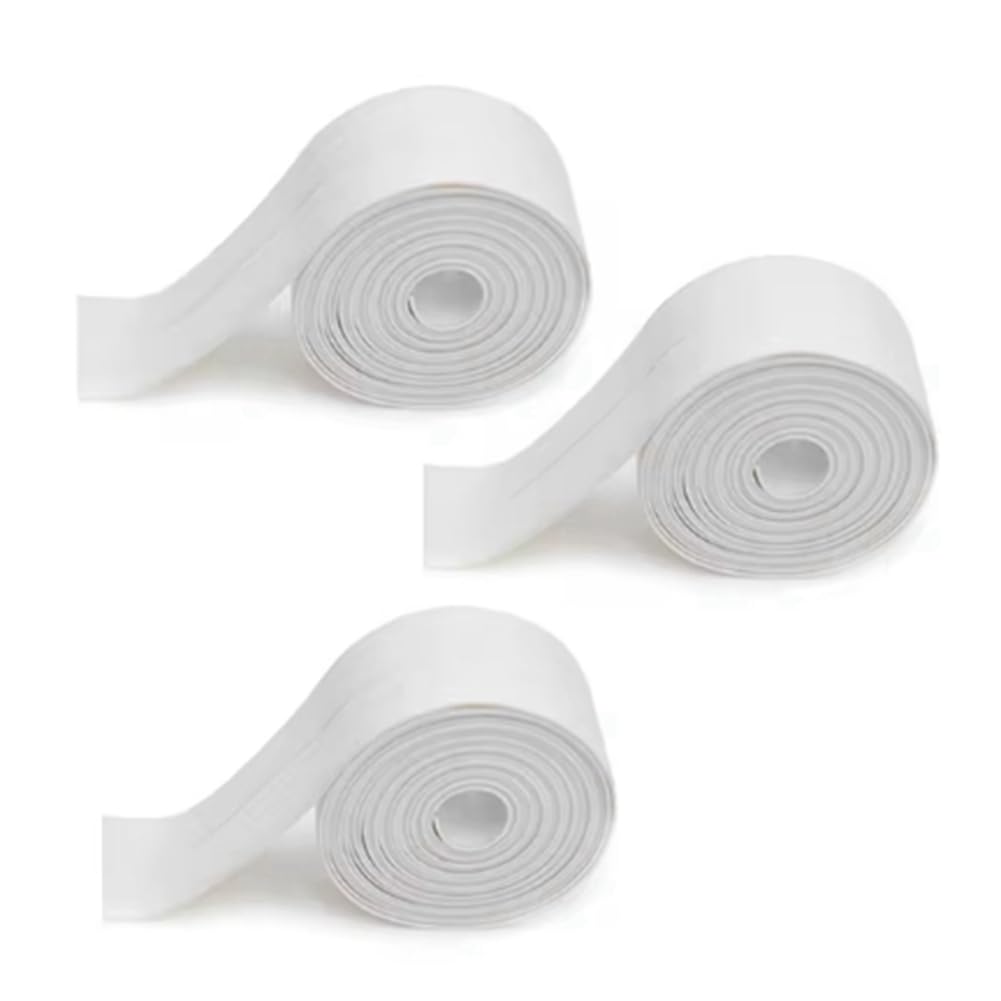 Vjsujehgy 3pcs Shower Bath Sealing Tape Strips PVC Self Adhesive Waterproof Wall Sticker for Bathroom Kitchen Seal Caulk Strip
