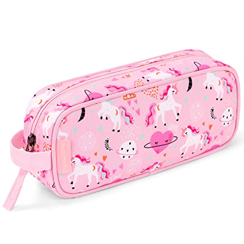 Image of Choco Mocha Kids Pencil Case for Girls, Soft Zipper Pencil Pouch for Girls Pencil Case for School Unicorn Pencil Bag for Toddler Girl, Pink