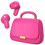 ANCwear Ear Buds,Bluetooth 5.3 In-Ear headphones,13mm Drivers deliver Premium Sound Earphones,22H Playtime True wireless Earbuds with Unique Mini HandBag Charging Case (Hot Pink)