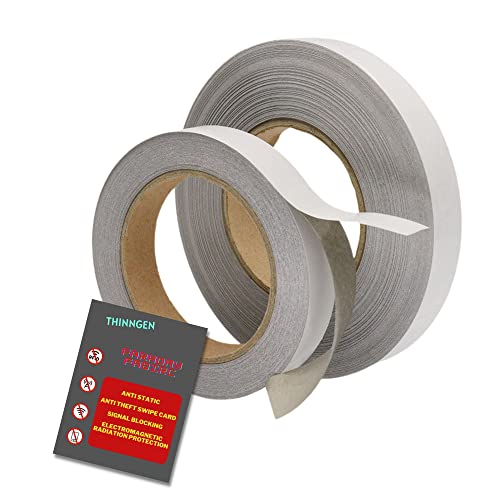 Image of Faraday Tape Double Sided Adhesive Copper Nickel Tape 0.6 Inch W x 65 ft L Faraday Fabric Tape Shielding Conductive Material for Connect Faraday Fabrics, EMI Grounding, RFID Signal Attenuation