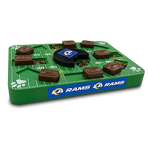 Image of Pets First NFL Los Angeles Rams Puzzle Toy for Dogs, Slow Feeder Board for Pets, Interactive Doggie Treat Toy