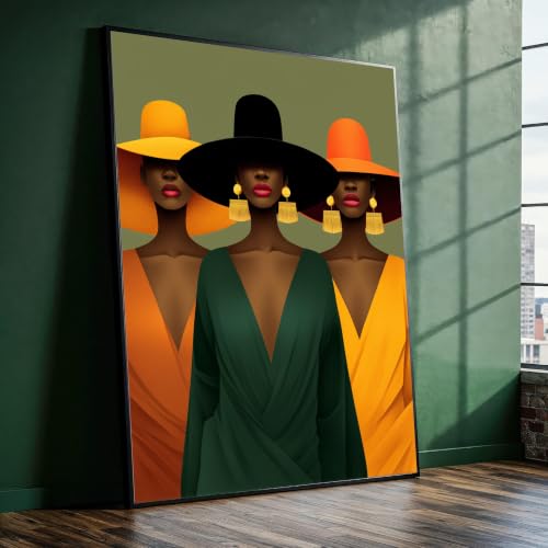 Toile style africain portrait de femme décoration murale colorée