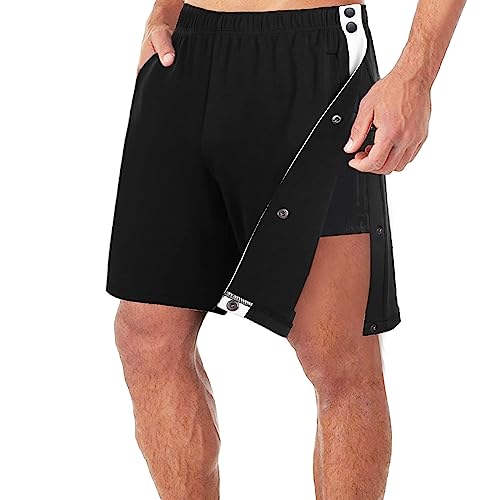 Short de basketball avec poches homme vêtement de sport ample à bouton pression
