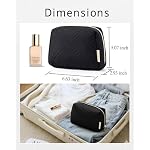 BAGSMART Small Makeup Bag, Travel Cosmetic Bag Make Up Pouch Small Travel Zipper Pouch,Water-resistant Toiletry Bag,Makeup Organizer Bag for Women, Black - Image 5