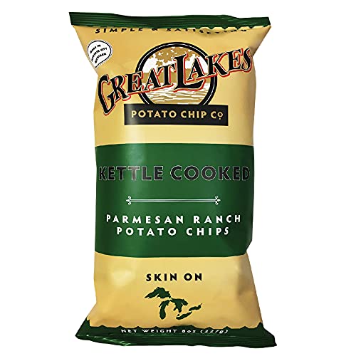 Great Lakes Potato Chips Great Lakes Parmesan Ranch Kettle Cooked Potato Chips, 8 oz. Bags (4 Bags)