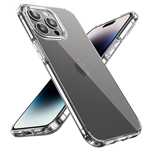 Image of KAPAVER Ice Crystal Series Clear Case Cover with Edge to Edge Tempered Glass Compatible with iPhone 14 Pro Max (Clear)