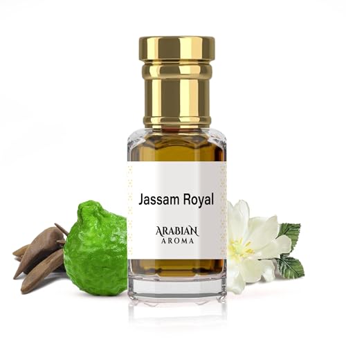 Arabian Aroma Jassam Royal Attar | Bergamot & Oud Fragrance with Leather & Musk | Long-Lasting Alcohol-Free | 100% Perfume | Oil-Based Itra Perfume for Men & Women (6ml)