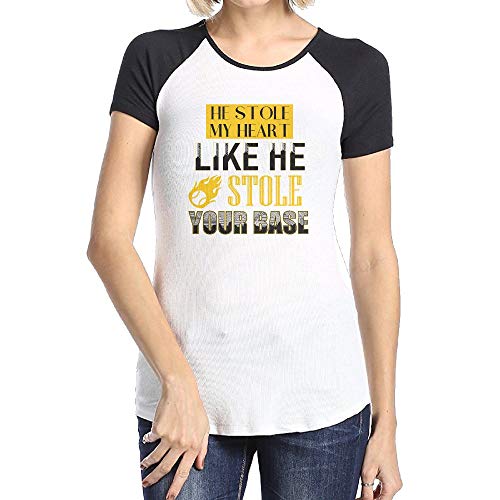 Kelloggd Violaad He Stole My Heart Like He Stole Your Base Casual Comfortable T-Shirts Women's Print Tee Shirts with Short Sleeve