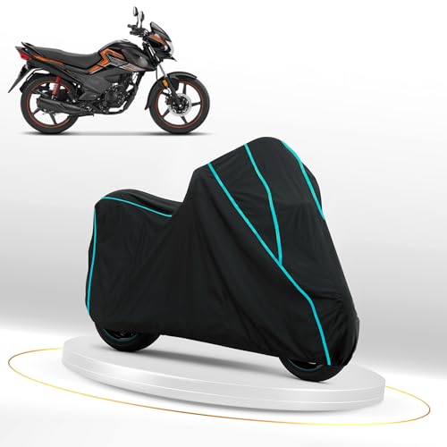 Image of Waterproof Bike Cover for Honda Livo | Dustproof, UV Heat Resistant & Windproof with Full Bottom Elastic, Heavy Duty Polyester Fabric, Triple Stitched - Black