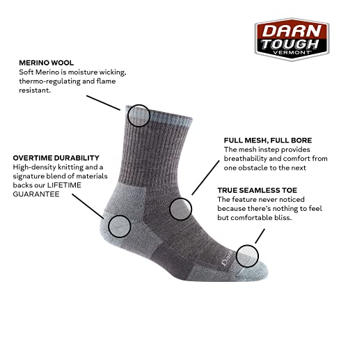 Darn Tough Vermont - 2200 - Mollie Beattie Micro Crew Midweight with Cushion Women's Sock - Grey/Shale, Medium