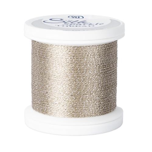 YLI Threads Silk Thread – 100 wt Fine Japanese Silk for Appliqué, EPP, and Quilting - Light Silver Sparkle