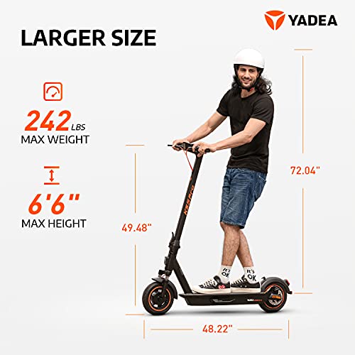 Yadea Electric Scooter Adults Ks5 Pro, Max Speeds 21.8 Mph, 37.2 Miles Long Range, 3 Adjustable Mode, Dual Shock Absorption, Triple Brake, Cruise Control, Foldable Scooters For Commute, Black #TOP5