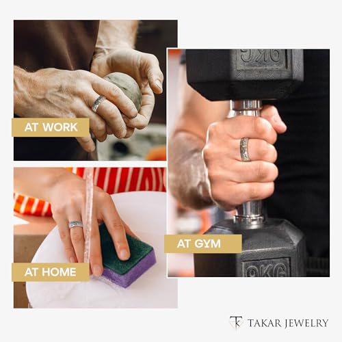 Hammered Sterling Silver Rings for Men and Women - 7mm Wide .925 Silver Bands in Small to Large Sizes - Comfortable Bands - Every Day Wear Hammered Band Ring - Christmas Gift Made In USA3