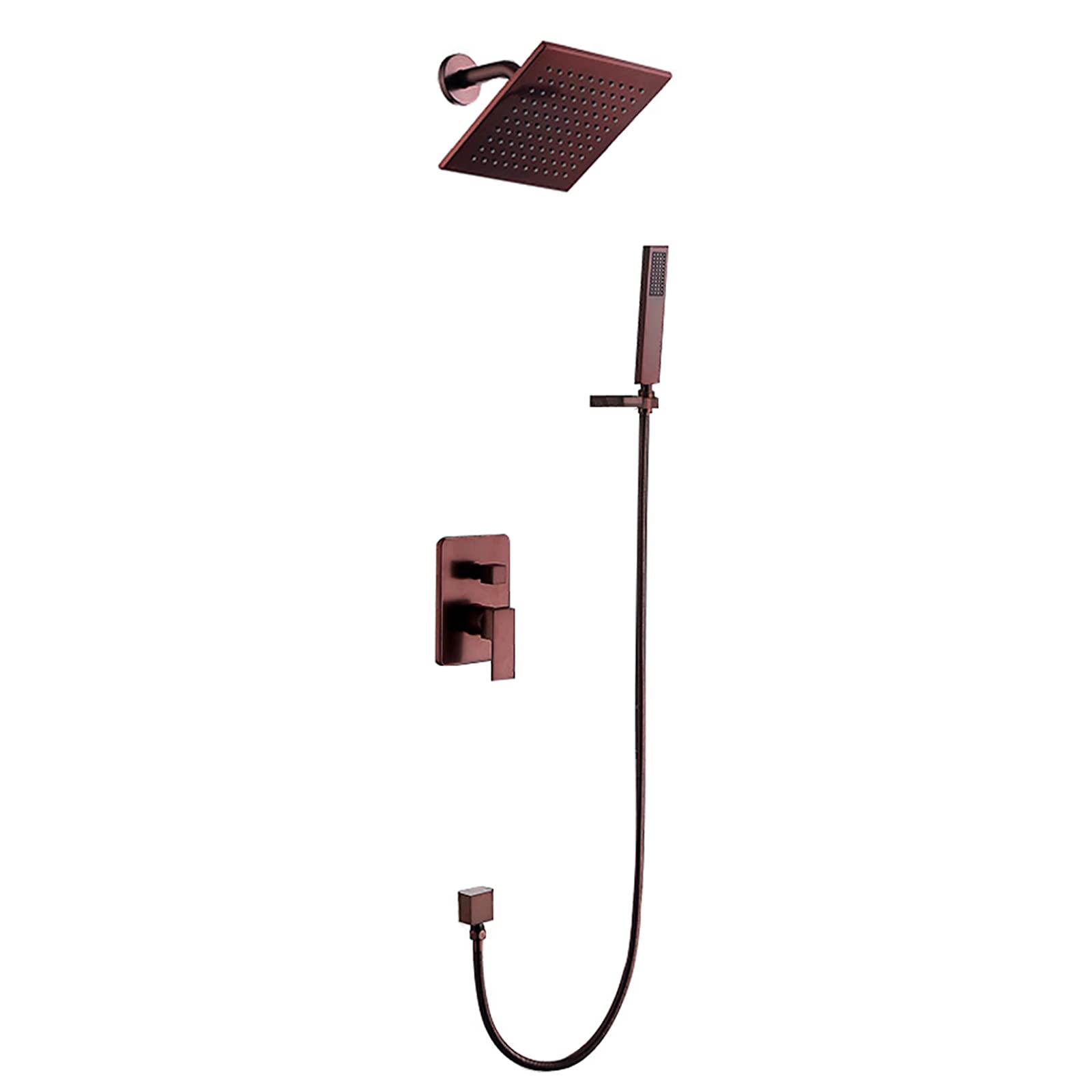 Sistema de ducha ORB con alcachofa de lluvia de 8 pulgadas y grifo monomando para pared de baño