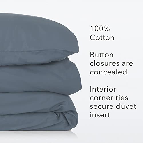 Nate Home By Nate Berkus 300Tc 2-Piece Luxe Cotton Sateen Duvet Cover | Ultra Soft, Cool, Bedding Set From Mdesign - Twin Size - 1 Duvet Cover/1 Pillow Sham, Whale (Navy Blue) #TOP4
